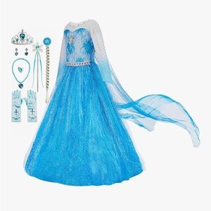Blue Princess Dress with Accessories
